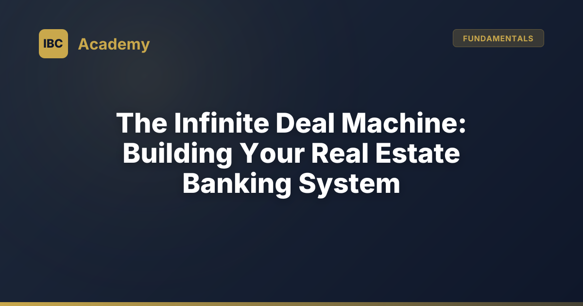 The Infinite Deal Machine: Building Your Real Estate Banking System ...